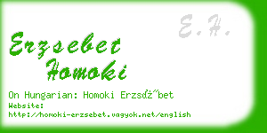 erzsebet homoki business card